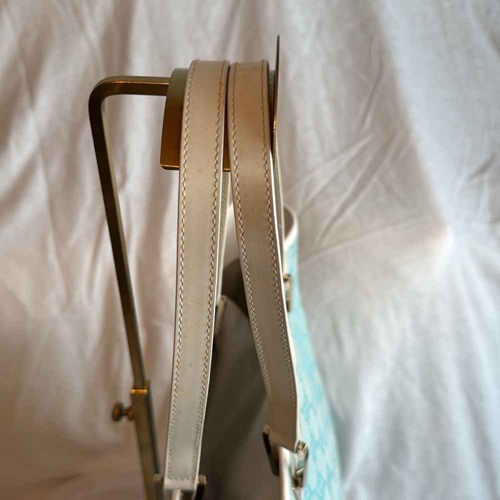 Gucci Guccissima Teal Canvas Tote - Picture 4 of 12